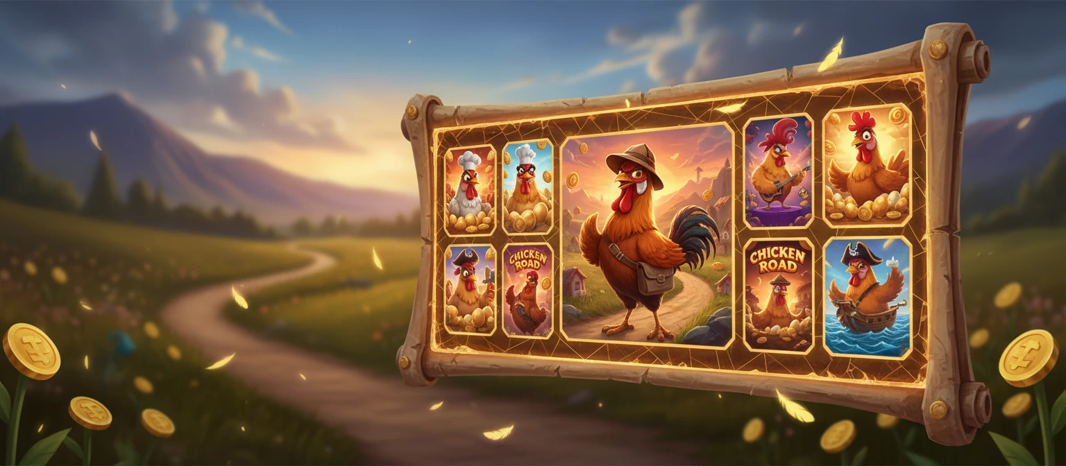 Interfață cazino online cu jocuri tematice cu pui