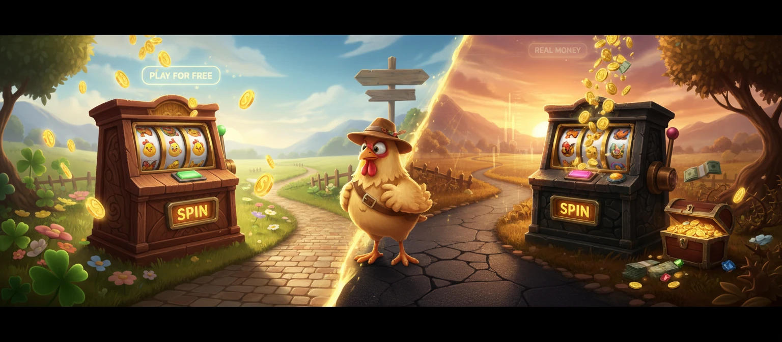 Comparație vizuală între modul demo și jocul pe bani reali