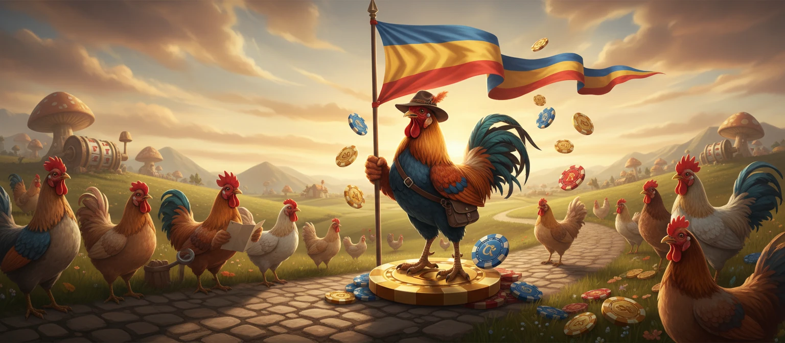 Jucător român accesând Chicken Road pe laptop la cazinou licențiat